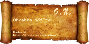 Ohrabka Nóra névjegykártya